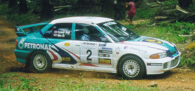 Our national car, Proton Wira 4WD in action